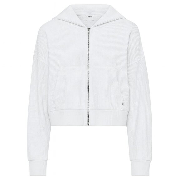 Aritzia TNA Cropped Waffle Zip Hoodie - Picture 1 of 4
